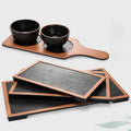 Melamine Plates Wholesale Flat Big Sushi Plate Black Color Plastic Dinnerware Sets Plate for Restaurant