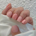 Bling Glitter Press on False Nails Wholesale Short Fake Nails With Jelly Glue Sticker