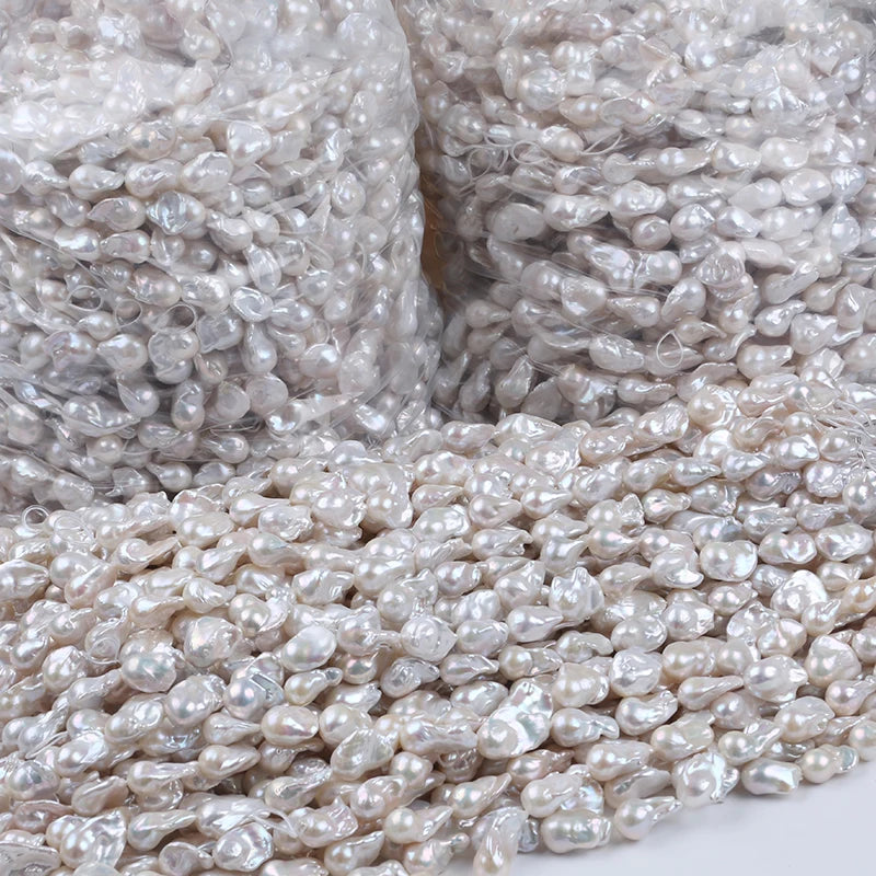 Zhuji Wholesale Freshwater Pearls 14-19mm AAAA Grade Natural White Baroque Shape Third Party Certified Strands
