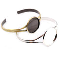 High Quality 25mm Silver Plated Bronze Bangle Base Bracelet Blank Findings Tray Bezel Setting Cabochon Cameo Jewelry Accessories