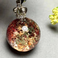 Wholesale 925Silver Crown Hook With 1-2cm Natural Garden Phantom Quartz Crystal Sphere Pendant for Business Gifts or Souvenirs