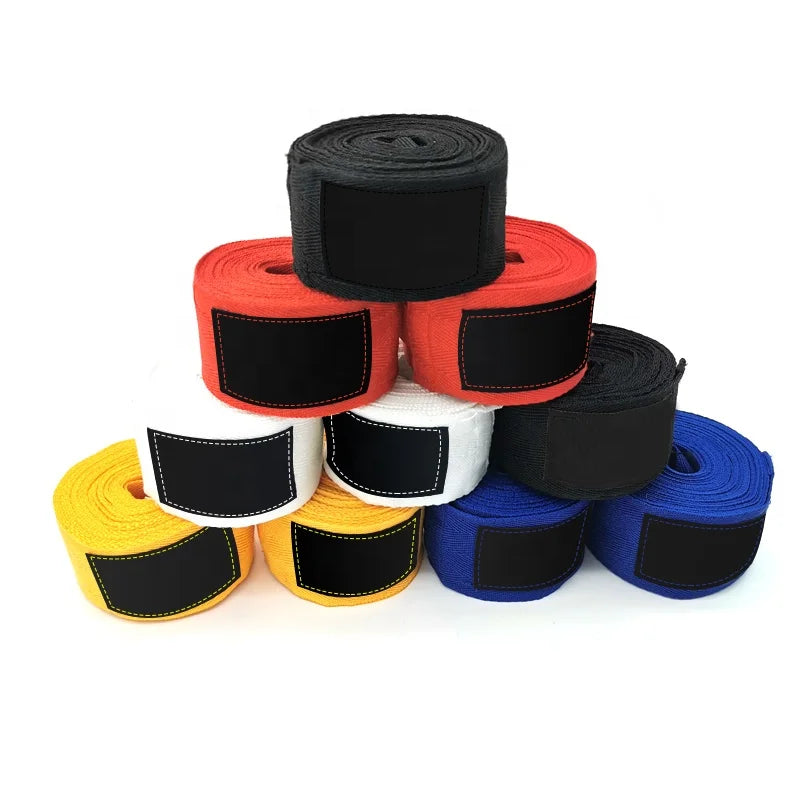 Professional Boxing Hand Wraps 100% Cotton Custom Logo Option Fugar FS8 Multi-color Options Individual Polybag Packaging Boxing