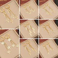 DAIHE Fashion Non Tarnish Stainless Steel 18k Gold Cross Gold Drop Earrings As Gift