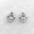 Sterling Silver 4*4mm Semi Mount Stud Earrings Empty Support Blank Claws Setting S925 Base Without Center Stone for DIY Inlay
