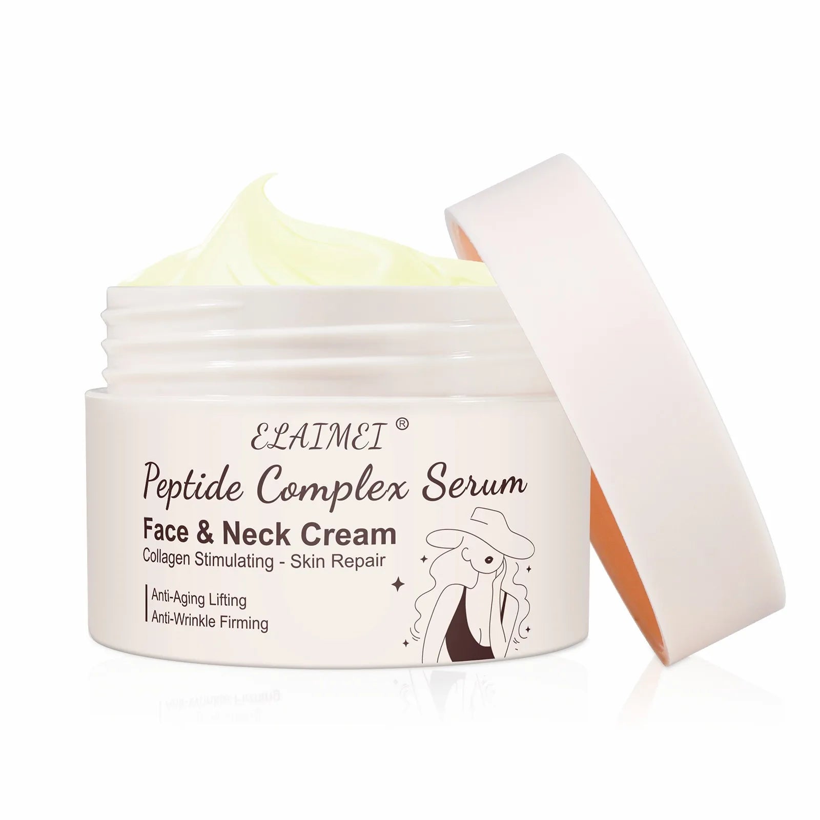 ELAIMEI Collagen Stimulating Skin Repair Anti-Aging Lifting Anti-Wrinkle Firming Peptide Complex Serum Face and Neck Cream