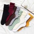Wholesale Solid Color Ruffle Stack Socks Stylish Summer Thin Knit Slouch Socks for Women