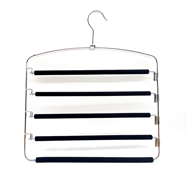 High Performance 5 Tier Multi-function Stainless Steel Clothing Hanger with 360 Degree Rotating Hook