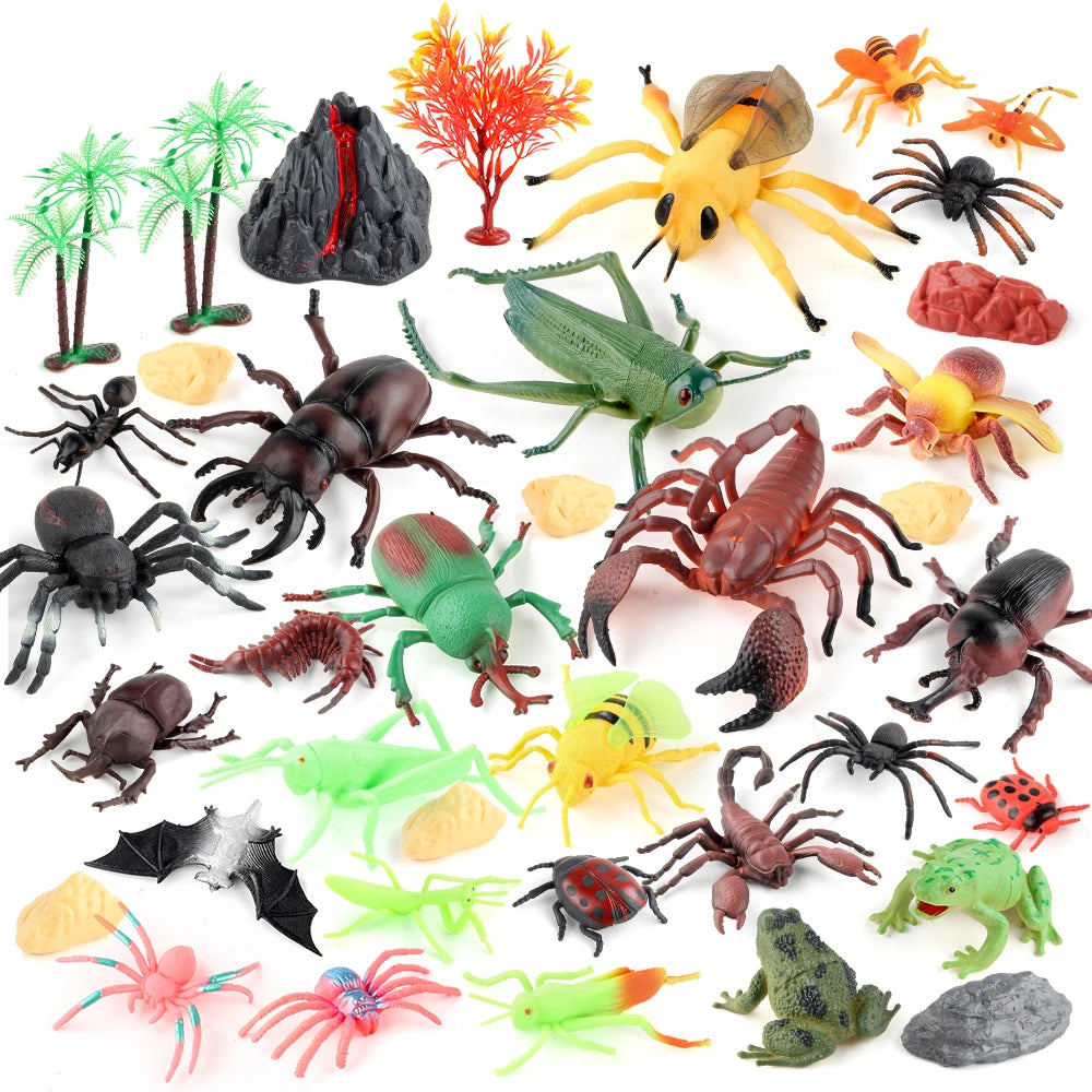 Insect Toy Mini Figure PVC Insect Model Toy Set Pretend Play Game Outdoor Play Toy