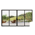 Windproof Exterior Double Glazed Sliding Door Aluminium French Sliding Stacking Glass Doors