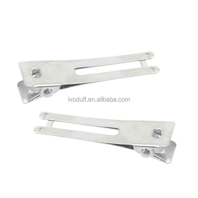 Factory Price 45mm Double Prong Alligator Hair Clips Flat Metal Boutique Hairpins Hair Accessory