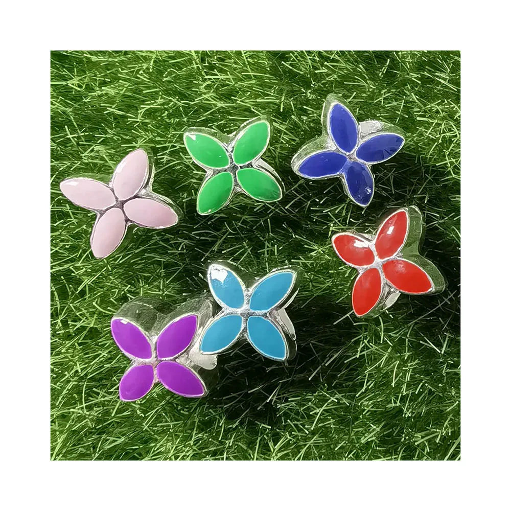 100pcs Dripping Oil European Heart Flower Butterfly Spacer Beads for Chain Charms Bracelets Jewelry Making Large Big Hole