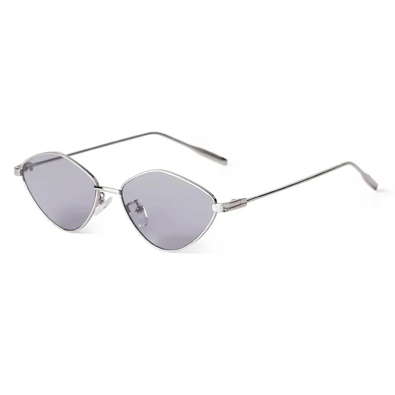 STY9566 Fashion Gold Metal Frame Sun Glasses Vintage Cat Eye Irregular Glasses Blue Lenses Classic Luxury Sunglasses