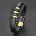 Popular Punk Magnetic Titanium Black Bracelet men for men leather charms wristband beads bracelets 2020 handmade