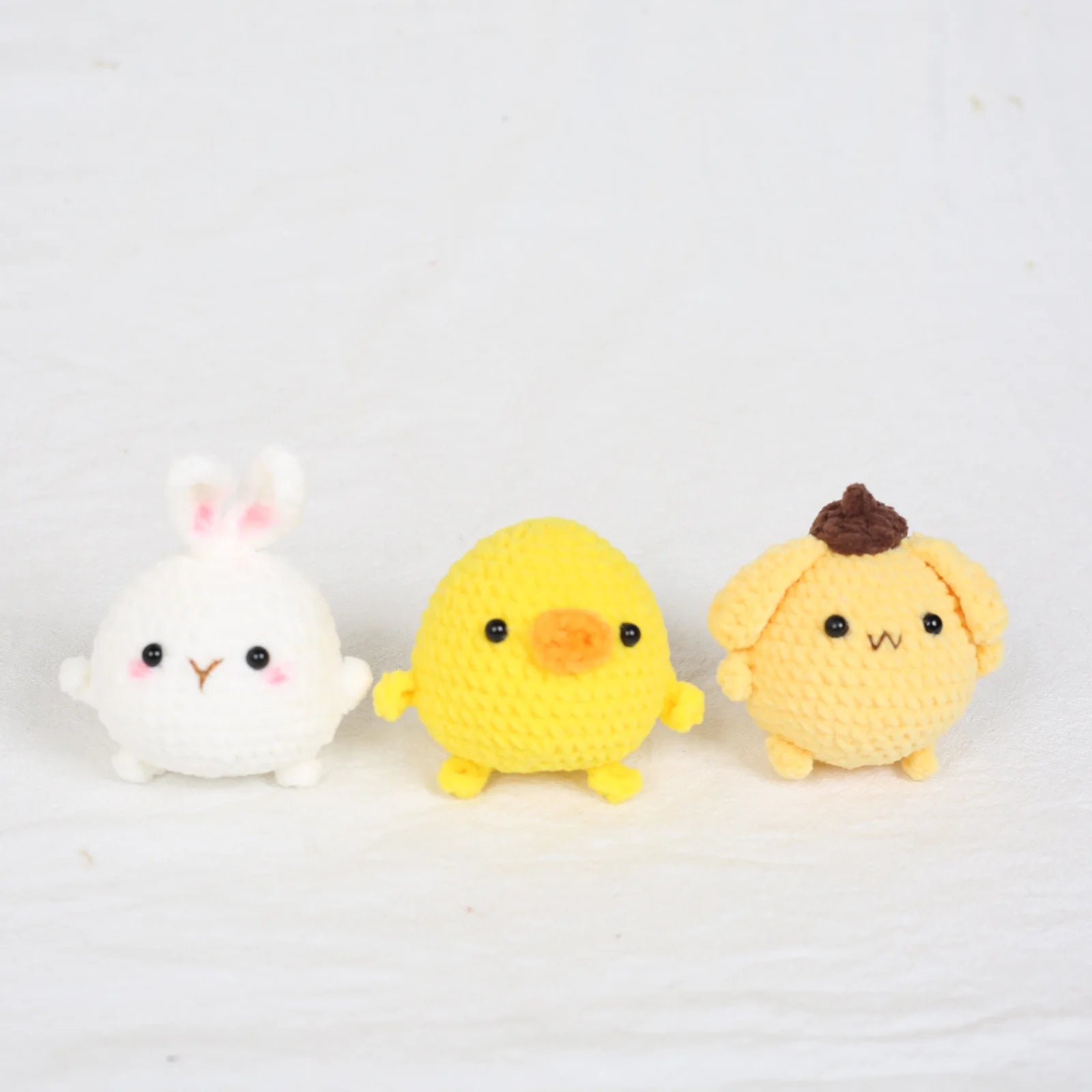 Knitting Mini Animal Keychain Handmade Dog Rabbit Pig Bear Capybara Duck Amigurumi Key Chains Crocheted Keyring Crochet Keychain