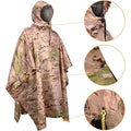 ROEWE Camouflage Tactical Emergency Other PU Coated Outdoor Raincoat for Adult Men & Women Hooded Poncho Fujian
