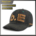 Custom Embroidered Hat Retro Vintage Black Denim Structured Baseball Cap Adjustable 6 Panel Snapback Baseball Hat