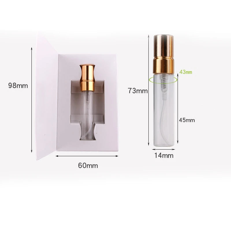 Mini Kraft Paper Perfume Box Packaging Customized Small Size Glass Plastic Spray Portable Container Card Boxes for Cosmetic Oil