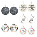 Manufacturer Christian Love Jesus Christ Loves Me Amazing Grace Bible Verse Blessed Design Natural Wood Drop Earrings