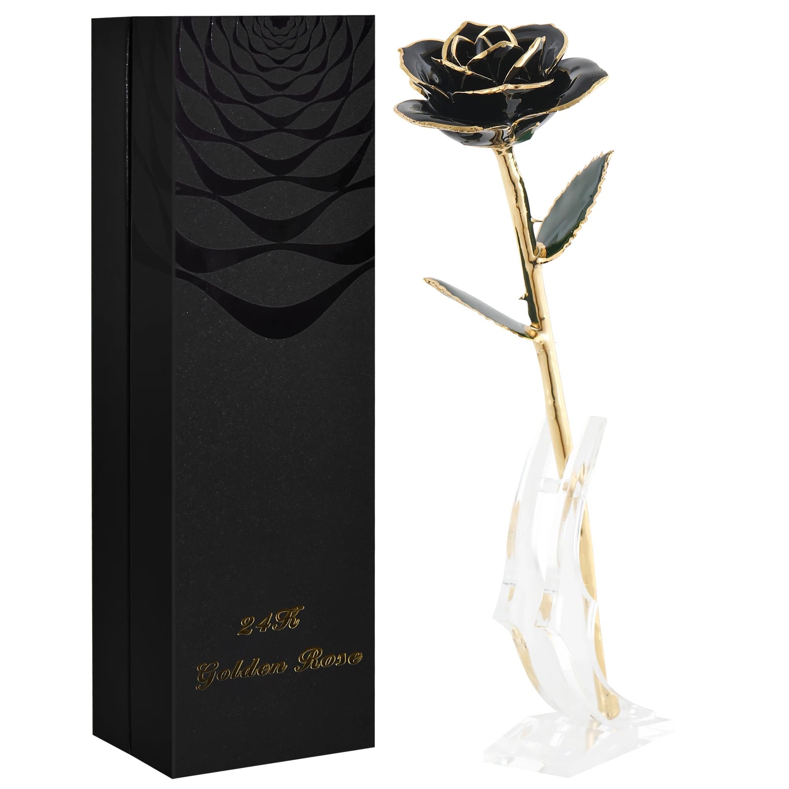 2023 Hot Selling 24K Gold Plated Real Preserved Fresh Rose Gold Rose Luxury Gift for Valentines Day