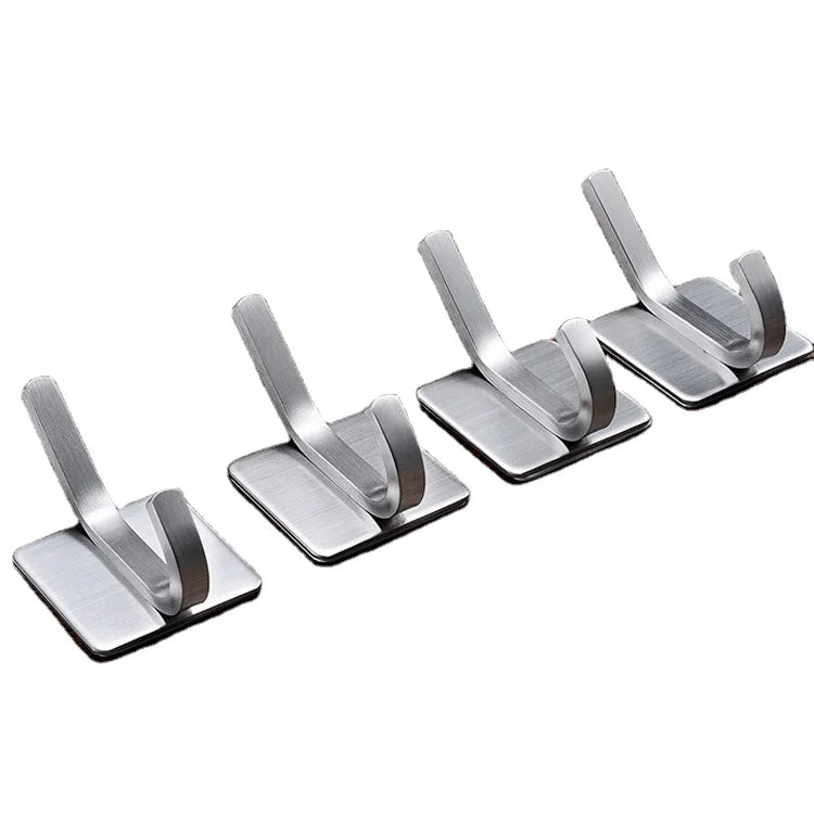 Stainless Steel Adhesive Wall Hook for Hanging Robe Coat Hat Towel Key for Bathroom and Kitchen Boxed Curtain Hook