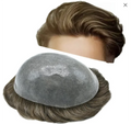Cheap Price Breathable Natural Men's Ultra Thin Skin PU Injection Silk Base Closure Virgin Hair Replacement Toupee for Daily Use