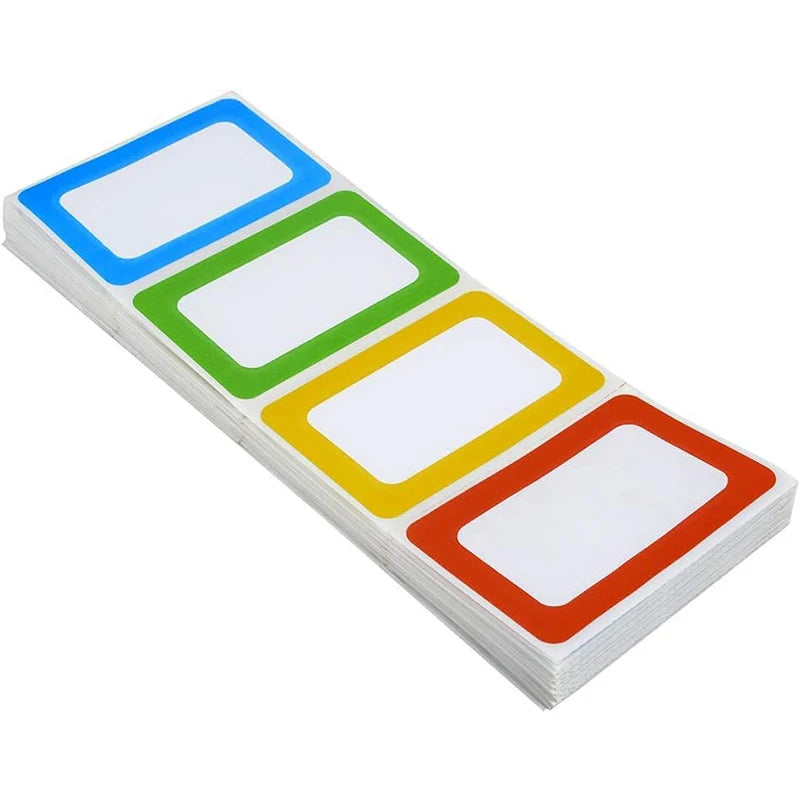 Custom Strong Adhesive Plain Name Tag Stickers Colorful Border Name Tag Labels Blank Name Label Sticker for Kids