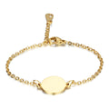 Hot Selling Stainless Steel Friendship Bracelets Engravable Custom Name Pendant Gold Plated Bracelets