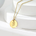 MECYLIFE 18K Gold Plated Charm Pendant Stainless Steel Birth Month Flower Necklace Minimalist Jewelry Birthday Gift