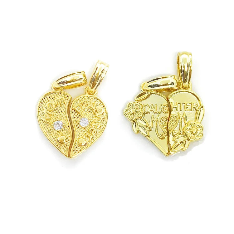 Religious Jewelry Broken Heart Accessories Cross Virgin Mary Link Heart Pendant Charms