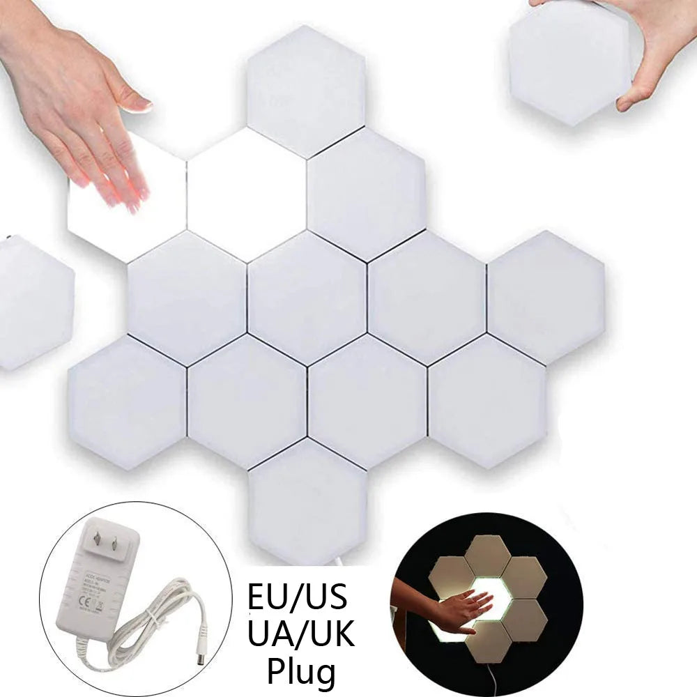 EU US UK Quantum Lamp Led Modular Touch Sensitive Lighting Hexagonal Lamps Night Light Magnetic Creative Decoration Wall Lampara