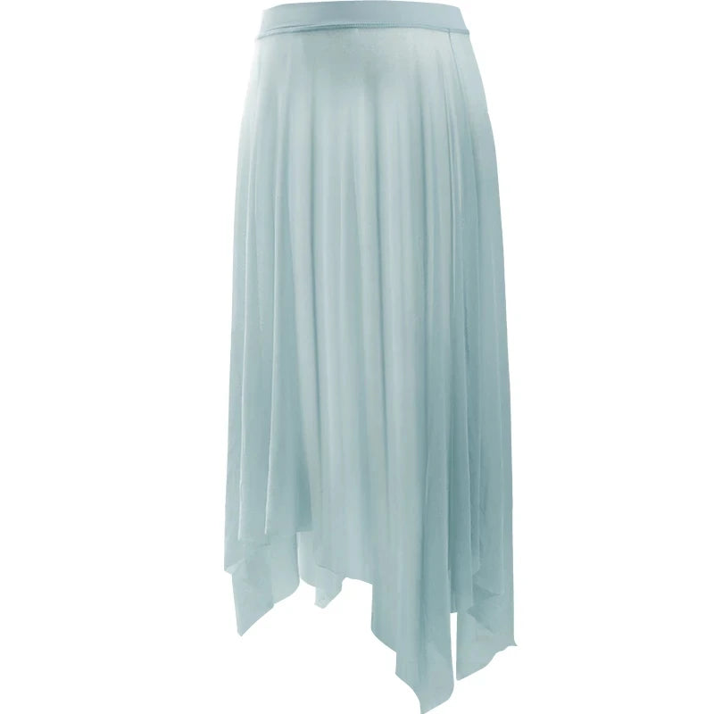 Adult Irregular Ballet Dance Skirt Elastic Waist Soft Mesh Skirts