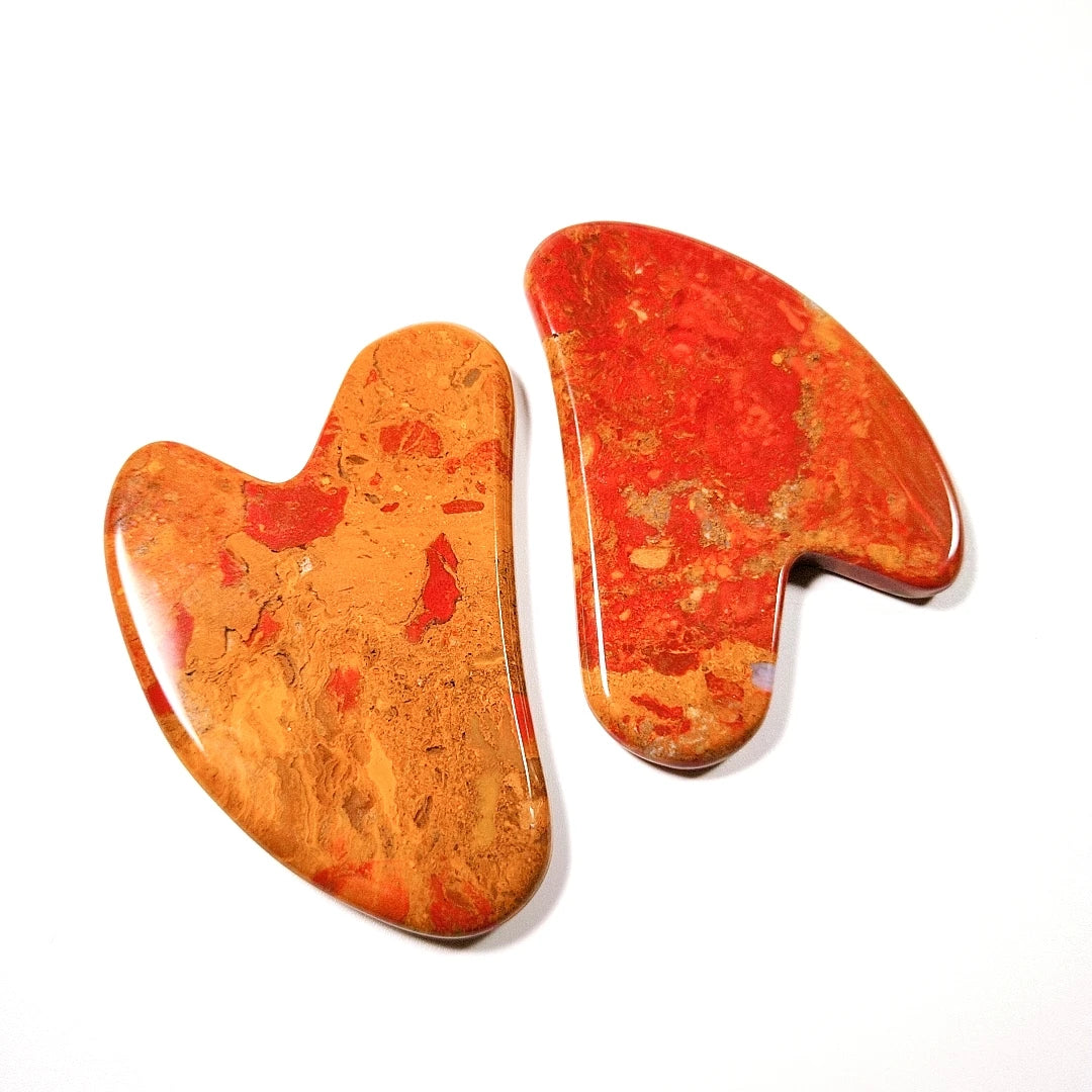 Huiying In Stock! China Supplier Real Natural Massage Stone Guasha Scraping Plate Mookaite jasper Gua Sha Tools Heart Face