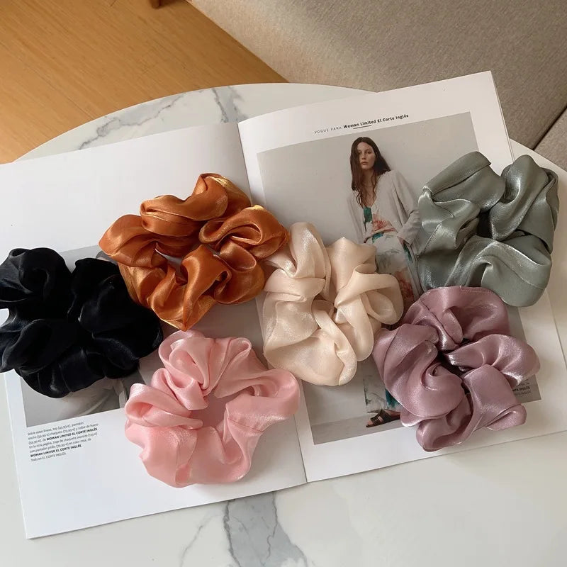 IVANHOE New Classy Retro Elegant Solid Color Intestine Ring Hair Band Elastic Hair Bands Girls' Women Hair Accessories Wholesale