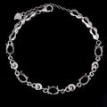 Sterling Silver 5*7mm Semi Mount Bracelet Empty Support Blank Claws Setting S925 Base Holder Without Center Stone Inlay for DIY