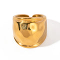 New Arrival Fashionable 18K Gold Stainless Steel Ring Waterproof Gold Fashion Fine Jewelry Irregular Rings for Women