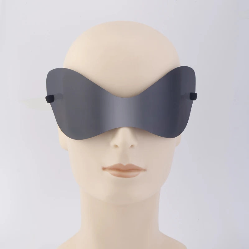 2025 Rimless Windproof Drawstring Sun Glasses Oversized One Piece Silver Futuristic Shades Y2k Wrap Around Sunglasses Women