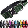 Hot Sale Heavy Duty Strong Nylon Adjustable Designer Tactical Outdoor Wide Dog Collar With Metal Buckle for Medium and Large Dog