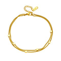 Nabest Stainless Steel Minimalist Bracelets Jewelry Women Tarnish Free 18k Gold Plated Double Layers Bracelet