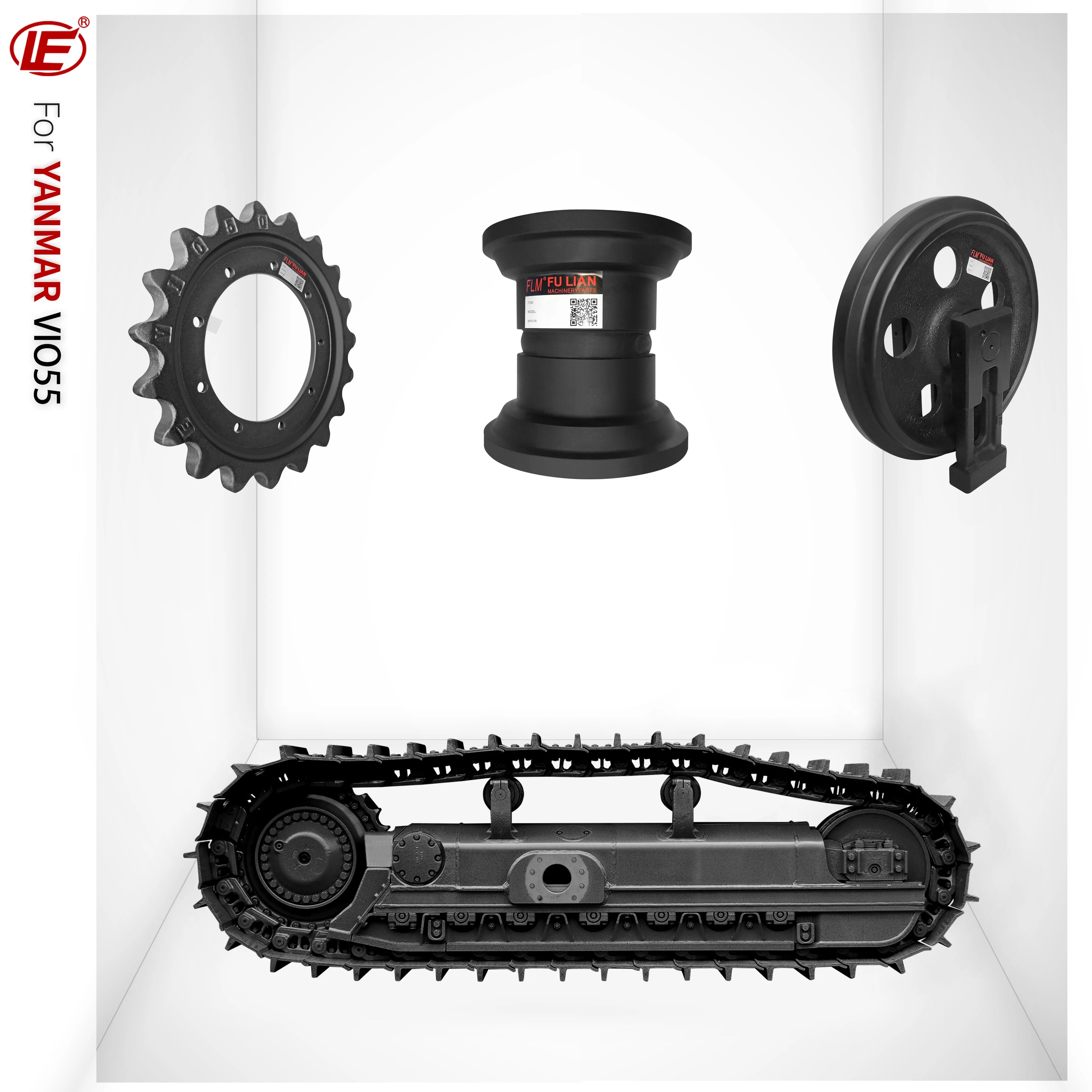 VIO55 Series Mini Excavator Undercarriage Parts Idler Bottom Track Roller Sprocket Top Carrier Roller for Yanmar Digger