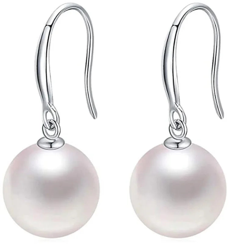 Wholesale 21524 Earrings GT Hot Selling 10mm Natural Fresh Water Pearl Earring Women Elegant Sterling Silver Earring