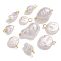 White Imitation Pearl Single Wire Wrapped Components Hanging Beads Pearl Earring Connector Irregular Pearl Charm for Jewelry DIY