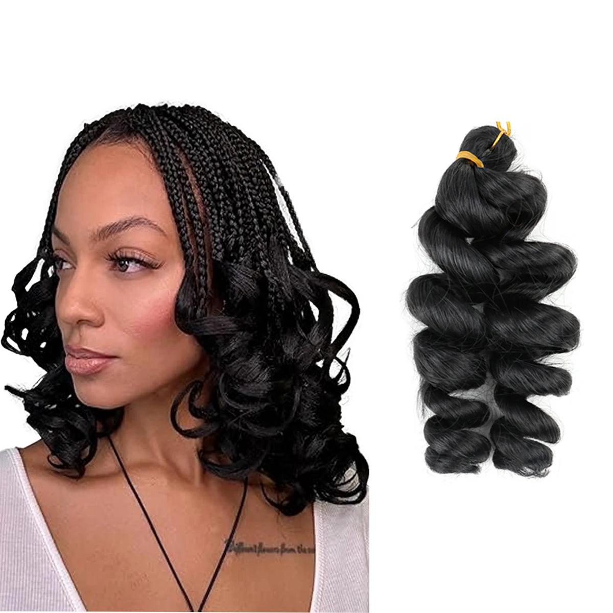 New Arrival 10inch Silky Ombre Crochet Hair for Braiding Synthetic Hair Fiber with Loose Wave Loose Curl French Curl&Spiral Curl