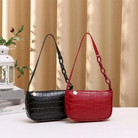 Retro Casual Unisex Clutch Fashion PU Leather Chain Handbags 3pcs Zipper Closure 2021