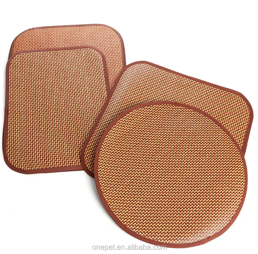 Summer Cooling Pet Bed Accessories Solid Pattern Breathable Bamboo Mat Cooling Dog Mat