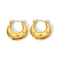 Wholesale Bulk 18K Gold Plated Stainless Steel Star Shaped O-Shaped Hollow Hoop Earrings for Women