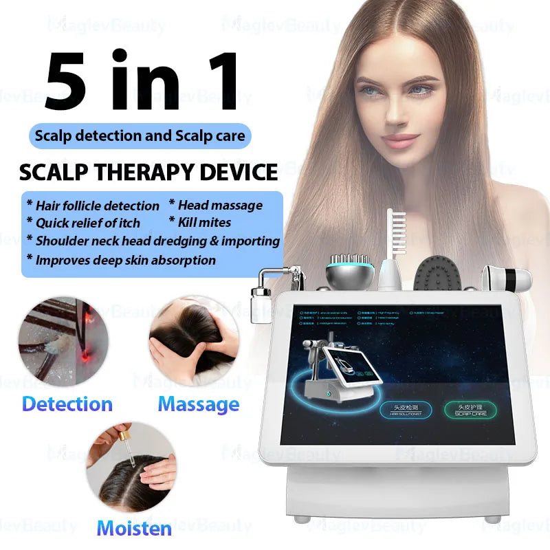 5 in 1 Touchscreen Body Relax Scalp Detection Scalp Massage/ Analyzer High Frequency Device