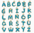 DIY Fashion Jewelry Accessory Alloy Double Sided Epoxy Cartoon Letter Charm a to Z 26 Alphabet Letters Bracelet Necklace Pendant