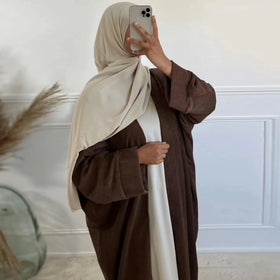 Loriya Corduroy Fall Oversized Abayas Ribbered Islamic Clothing Women's Dress EID Ramadan Hot Selling Modest Cardigan Open Abaya