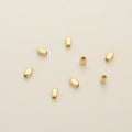Colorfast Lead-free Nickel Spacer Beads Small Rectangular Bead for Jewelry Making Gold Plated Smooth Loose Brass Beads