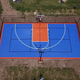 Modern Outdoor Basketball Training Mat PP Plastic Sports Flooring Easy Click Installation Vinyl Graphic Design